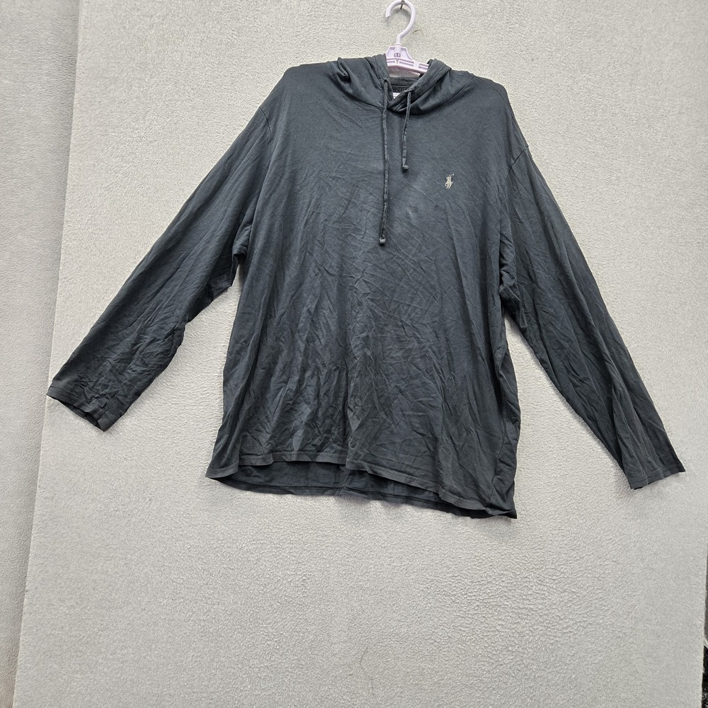 Polo Ralph Lauren Men Hoodie‎ 2XL Black Logo Embroidered Drawstring Pullover